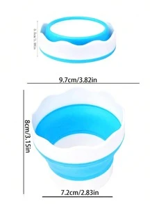 1pc Foldable Silicone Art Brush Holder Wash Bucket For Cleaning & Rinsing Paint Brushes, Compact & Portable Back To School,Back To School,School Supplies - Multicolor - View 7