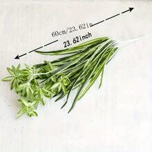 1pc Artificial Hanging Spider Plant, Large Outdoor Fake Chlorophytum Plant, Suitable For Indoors Home Garden Office Decoration - Phnom Penh Green - View 6