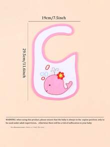 6 piezas Baberos para bebés con diseños estampados y bordados, baberos para la baba de bebés - Multicolor - Ver 9