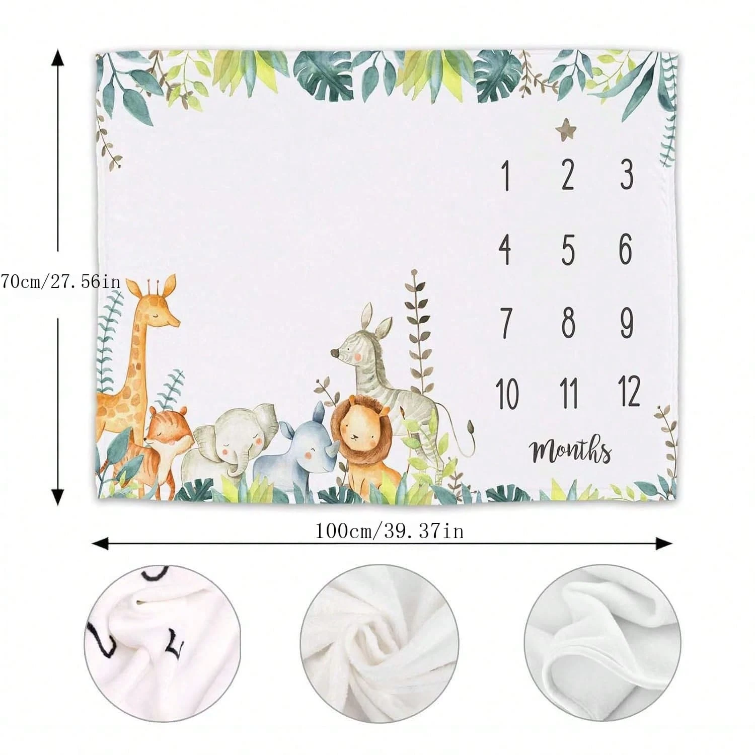 Baby Monthly Milestone Blanket Jungle Animals Baby Month Blanket Baby monthly milestone blanket jungle animals baby month blanket