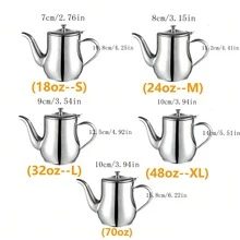 18/24/32/48/70 OZ Cooking Oil Grease Filter Container For Kitchen, Bacon Grease Saver With Strainer,Stainless Steel Oil Filter Pot For Home Kitchen Storage Of Cooking Oil, Fryer Oil, Etc. - Silver - View 2