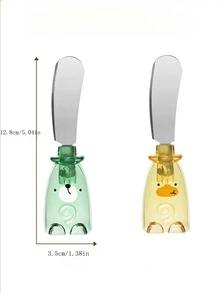 1入組廚房奶油刀-適用於撫平麵包、乳酪、果醬、花生醬、奶油等，直立廣損刀 - 彩色 - 查看 3