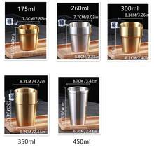 1入不銹鋼兩層隔熱杯，進階砂化工藝不留指紋，適用於家用、餐廳、咖啡館、野餐，可裝水、咖啡、茶、冷飲、牛奶 - 1 - 查看 3