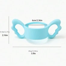 1只矽膠嬰兒奶瓶手柄，適用於直徑超過6cm的奶瓶，兼容Avent奶瓶，耐高溫（可達220℃），支持水煮消毒