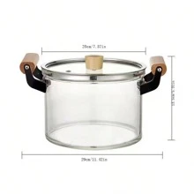 Heat-Resistant Glass Stew Pot For Open Flame Cooking And Electric/Gas Stoves, Double-Eared High Borosilicate Soup Pot - Clear - View 4
