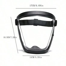 1 pieza Escudo protector facial multifuncional, anti-niebla y polvo, escudo de aislamiento de cara completa, protección contra partículas de salpicaduras y humo, gafas de ciclismo - Multicolor - Ver 2