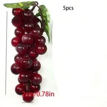 1/5入組塑料人造葡萄，適用於婚禮裝飾、家居裝飾、攝影取景、節日派對蛋糕裝飾、水果造型裝飾 - 彩色 - 查看 13