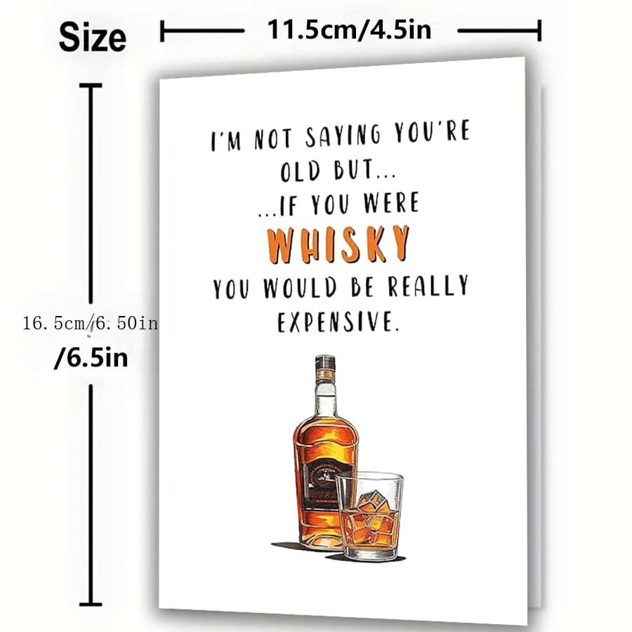 1pc Humoristische Whiskey Verjaardagskaart voor mannen, vrouwen of ...