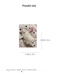 60入組可愛寫實貓和文字塗鴉貼紙，適用於冰箱、行李箱、吉他、手機、日記、筆記本、水瓶，防水DIY裝飾貼紙 - 彩色 - 查看 2