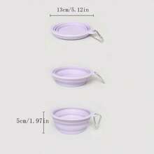 350ml Macaron-Colored Portable Pet Foldable Bowl For Outdoor Use, With Carabiner, Suitable For Dogs/Cats Food And Water, Travel Dog Water Bottle Water Bottle - Multicolor - View 11