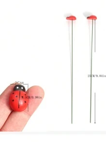 10Piezas Decoración de jardín de mariquita roja de resina