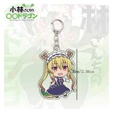 1pc Miss Kobayashi's Dragon Cute Cartoon Character Anime Pendant Keychain - Multicolor - View 2
