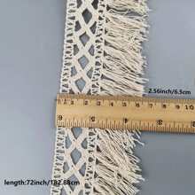 1 卷/2 码手工蕾丝花边，带流苏，适用于窗帘或服装装饰，镂空网眼服装裙下摆宽边 - 米色 - 查看 4