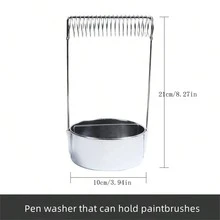 1 Máy Giặt Khô Bút Inox, Máy Giặt Bút Chống Rò Rỉ/Máy Giặt Bút, Sơn Dầu, Bàn Chải Dầu, Xô Máy Giặt Bút, Giá Phơi Bút - màu xám bạc - Xem 5