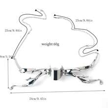 A Set Futuristic Sci-Fi Cosplay Mask - Adjustable Sexy Punk Style For Every Festival, Rave And Stage Performance - Silver - View 3