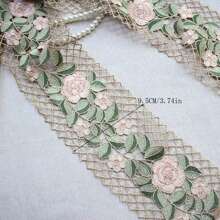 1 Yard Mesh Embroidered Floral Lace Trim Clothing Edge Decoration Material