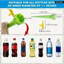 2pcs/6pcs/20pcs Automatic Drip Irrigation System For Plants Flower, Greenhouses And Gardens, Green Automatic Watering Drippers, Blue Household Potted Plant Watering Tool - blue+green - View 4