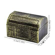 Pirate Treasure Chest Toy, Decorative Box For Bar/Party With Game Props For Treasure Hunt Game - Bronze - View 2