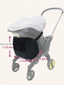 1 件婴儿推车储物袋，超大容量背包，配有可调节肩带，与 Doona 汽车座椅婴儿车兼容 - 黑色 - 查看 7