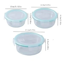 Set de recipiente de vidrio para el almuerzo para trabajadores de oficina con tapa de cuenco, contenedor de conservación de frescura - Multicolor - Ver 2