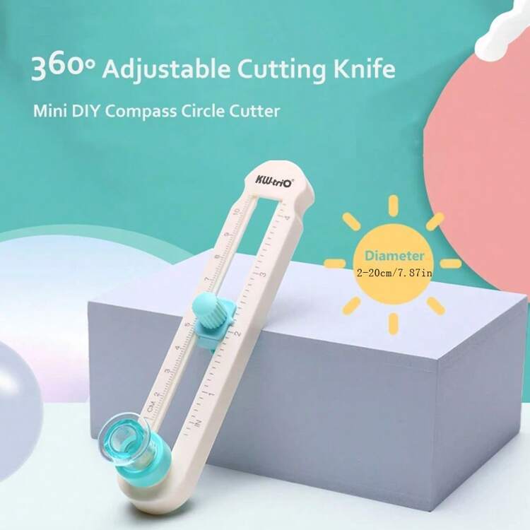 Cortador De Círculos De Diámetro De 2-20 Cm Herramientas De Corte De Círculo Ligero Para Hogar, Estudio Y Oficina Con Regla Y Compás - Blanco - Añade 2