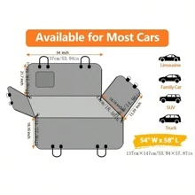 Dog Car Seat Cover For Back Seat, Waterproof Seat Protection With Anti-Scratch Pet Hammock, 4 Side Flaps With Pockets, Washable Non-Slip Backseat Protector, Fits Cars, Trucks & Suvs Dog Car Seat Car Seat Covers Dog Car Seat Cover Pet Car Seat - Black - View 2