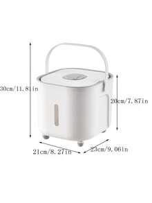 Kitchen Household Rice Barrel Seal Insect-Proof And Moisture-Proof Rice Barrel Box  Rice Flour Barrel Rice Jar - White - View 2