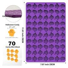 Khuôn Halloween 60 Khoang Khuôn Bí Ngô Mini 70 Khoang Ma Khuôn Lễ Tạ Ơn Halloween Kẹo Dẻo, Kẹo, Sô Cô La, Bánh Quy - Nhiều màu - Xem 10