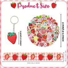 Juego de regalo de fiesta, 72 piezas, que incluye: Tarjetas de papel (50 piezas), Llaveros con forma de fresa (10 piezas), Pulseras con aplauso de PVC (12 piezas), Pequeños regalos para decoración de fiesta de vacaciones, Navidad