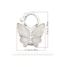 1 pieza Gancho plegable con forma de mariposa, se puede usar como colgador de billetera, adecuado para escritorios, mesas, oficina en casa - Blanco - Ver 10