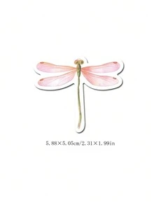 53入組精緻可愛的蜻蜓卡通貼紙，適用於創意裝飾，自粘筆記本、筆電水杯、手機防水貼紙等。 - 彩色 - 查看 2