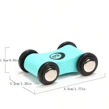 1 套 4 件儿童迷你木制滑行车，惯性赛车玩具，带配件，儿童镊子，儿童障碍赛，木制，返校 - 彩色 - 查看 2