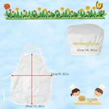 婴儿厨师服装套装，新生儿摄影道具厨房装扮服装，包括帽子和围裙婴儿洗礼家庭装饰礼物婴儿洗礼复活节礼物，适合女孩/男孩 - 白色 - 查看 7