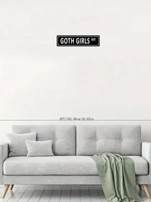 1 pieza, Cartel de metal divertido "El camino de las chicas góticas" (15.75" X 3.94" / 40 X 10cm), señal de calle novedosa, decoración del hogar, decoración de habitación, decoración de pared, decoración de baño, decoración de bar, decoración de cafetería, decoración de garaje, mejor regalo