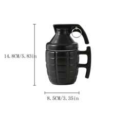 1 pieza Modelo de granada de mano de cerámica para decoración, para entusiastas militares. Taza de café con tapa en forma de granada. Taza en forma de granada, adecuada para la decoración del hogar, sala de estar, oficina, regalo para hombres, presentes de año nuevo y de Pascua. - Multicolor - Ver 3