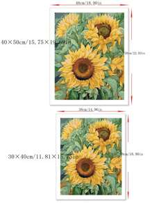 1 Bộ tranh sơn dầu kỹ thuật số tự làm 40x50cm, Hoa hướng dương vẽ tay, Bộ vật liệu vẽ tranh acrylic, Trang trí tường nghệ thuật, Dụng cụ nghệ thuật tự làm cho người lớn và người mới bắt đầu, Tranh trang trí nhà cửa, Bộ công cụ vẽ tranh vải - jw24402 - Xem 2