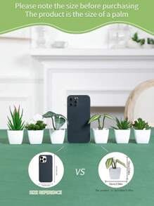 1pc Artificial Plant Potted/6pcs Potted Plant Set, Suitable For Home, Porch, Bedroom, Bathroom, Bookshelf, Windowsill, Mini & Cute, Ideal For Party Decor, Aesthetic Decor, Valentine's Day, Gift, Birthday, Graduation, Back To School, Room Decor, Study Supplies