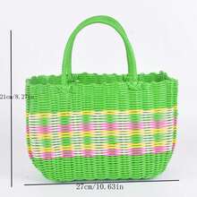 1入組編織蔬菜、沐浴、購物、收納及採收籃，可攜式 - 彩色 - 查看 5
