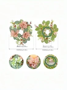 1pc Artificial Simulation Magnolia Wreath Candle Holder, Wedding/Event Table Decorations, Photographic Props, Valentine Day, Gift Gifts Birthday Graduation - Dahlia Candlestick Garland Simulation Garland - View 4