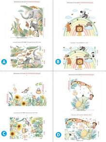 1pc Elephant Giraffe Wall Decal Rainforest Tree Wallpaper For Background Wall, Stickers, Wall Decal, Vinyl Decal For Home Decorations, Spring Decoration Items Refresh Your Home, Rama Decoration Stickers - Multicolor - View 2