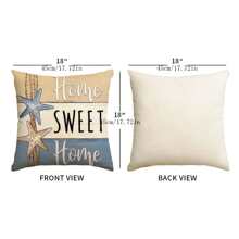 4 Cái/bộ Vỏ Gối In Hình Vỏ Ốc Xà Cừ Đại Dương Với Thiết Kế Chữ Mùa Hè & Sao Biển, Dành Cho Đệm Phòng Khách Và Phòng Ngủ, 1 Bộ - Nhiều màu - Xem 2