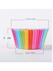 100 Chiếc Giấy Lót Bánh Cupcake Chống Mỡ Đồng Màu Làm Bánh Muffin Giấy Cốc Nướng Bánh - Nhiều màu - Xem 2