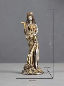 幸运女神树脂雕像装饰，财富女神雕像适用于架子、客厅、办公室、咖啡店装饰，卧室或酒柜的桌面装饰最佳礼物 - 香檳色 - 查看 8