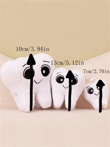 仿真牙齿毛绒青蛙娃娃生日礼物送女朋友、朋友、男朋友、创意搞笑礼物 - 白色 - 查看 2