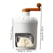 Household Mini Hand-Cranked Ice Shaver Machine, Snowflake Ice Maker, Ice Crusher, Ice Cream Maker - White - View 8
