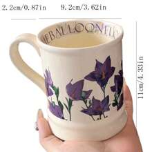 1 Peça Caneca Cerâmica Floral Francesa Retrô de 350ml, Copo de Água de Grande Capacidade, Caneca de Café, Presente de Aniversário Único de Volta às Aulas