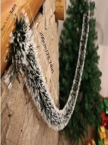 1 pièce Ruban de 200 cm de couleur de Noël, guirlande de ruban d'arbre de Noël, ornements suspendus, décoration d'arbre de Noël vert foncé et blanc, meilleurs cadeaux