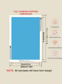 自訂製鑽石畫手工禮物，加上個人照片，5D全鑽圓形或方形鑽石繪畫套件，油畫帆布馬拼圖家居裝飾適用於周年紀念日或情人節，成人、初學者或家庭裝飾皆宜，不含畫框 - 彩色 - 查看 2