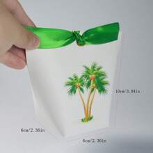 10pcs Saudi Arabia National Day Design Palm Tree Pattern Gift Box, 6x6x10cm, Ideal For Saudi National Day, Perfect For Candy, Chocolate, Cookies - White - View 9