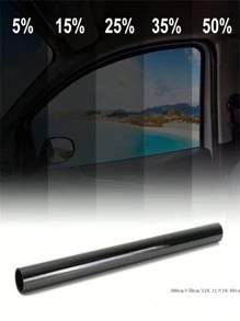 1 rollo de película de privacidad para ventanas, película autoadhesiva para ventana de vidrio de coche con VLT 5/15/25/35/50/70%, pegatinas de vidrio decorativas de vinilo opacas que bloquean el sol - Negro - Ver 1